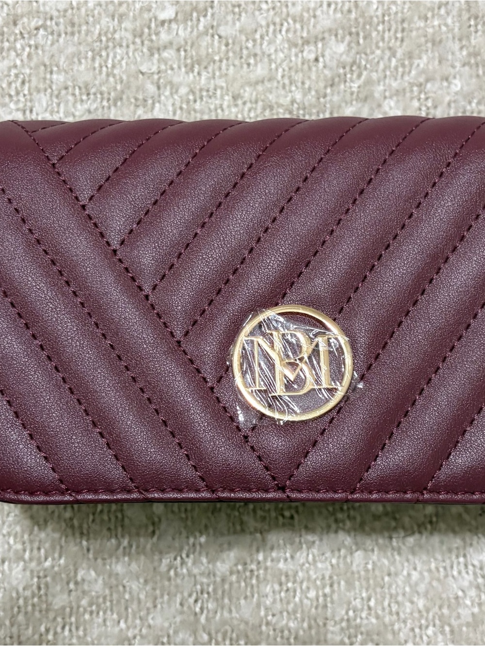 Badhley Mischka Plum Quilted Women's crossbody